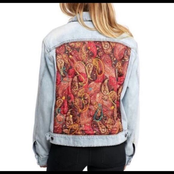 Free people jeans jacket size XS oversized impeccable paisley - Picture 13 of 17